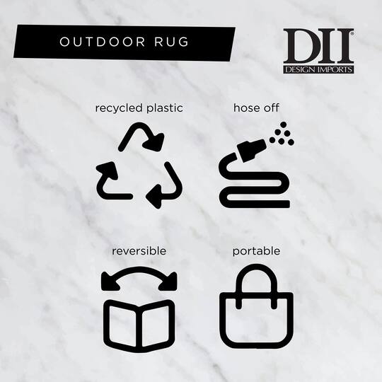 DII® Black Diamond Outdoor Rug, 4ft. x 6ft.
